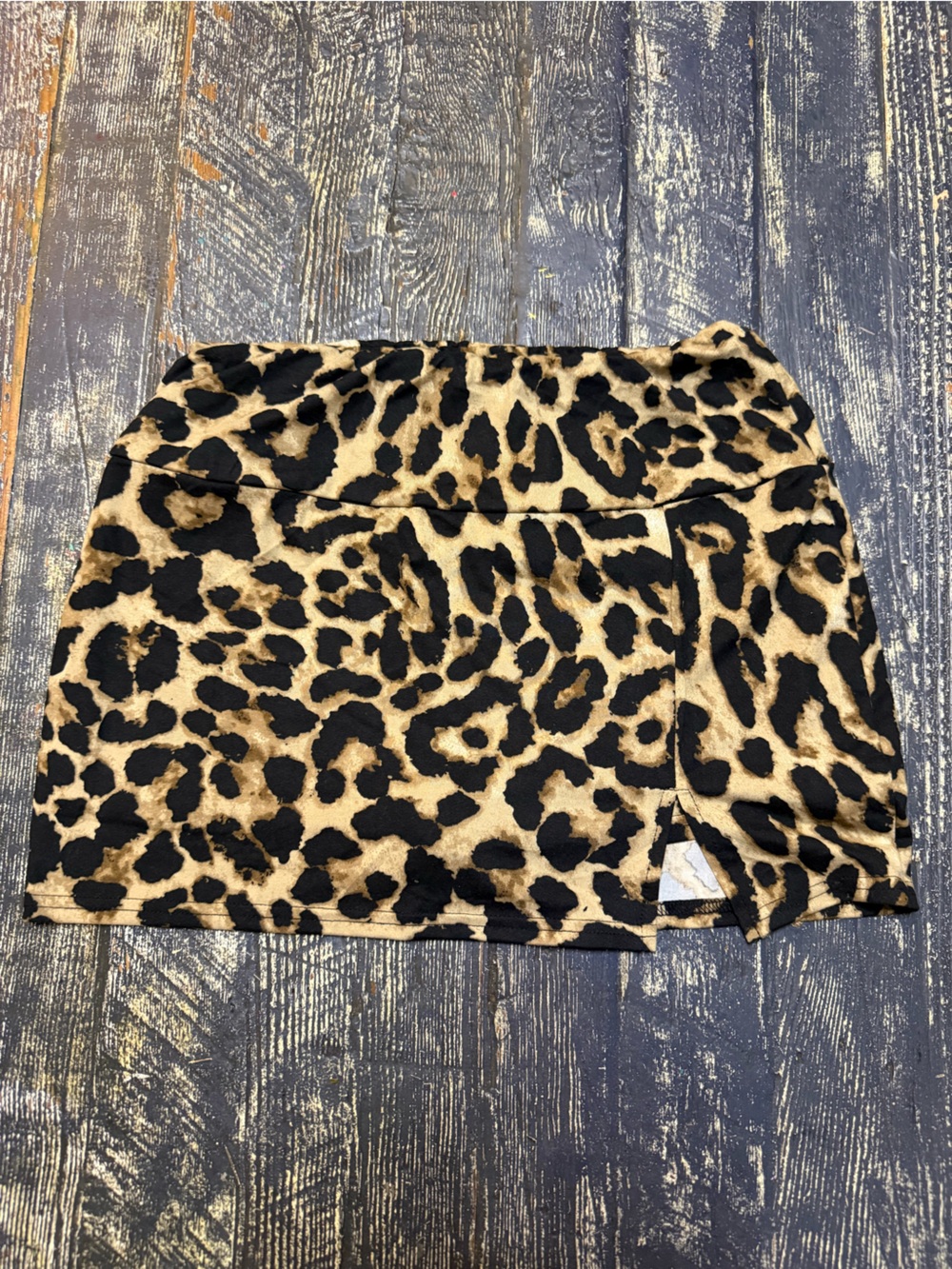Leopard Print Mini Skort - Black & Tan